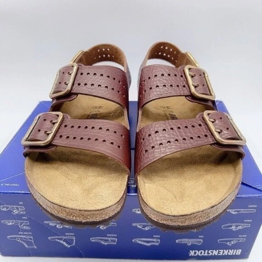 Birkenstock Milano Grip Bold Gap Roast Vintage Leather Mens EU 46 US 13- 13.5 W